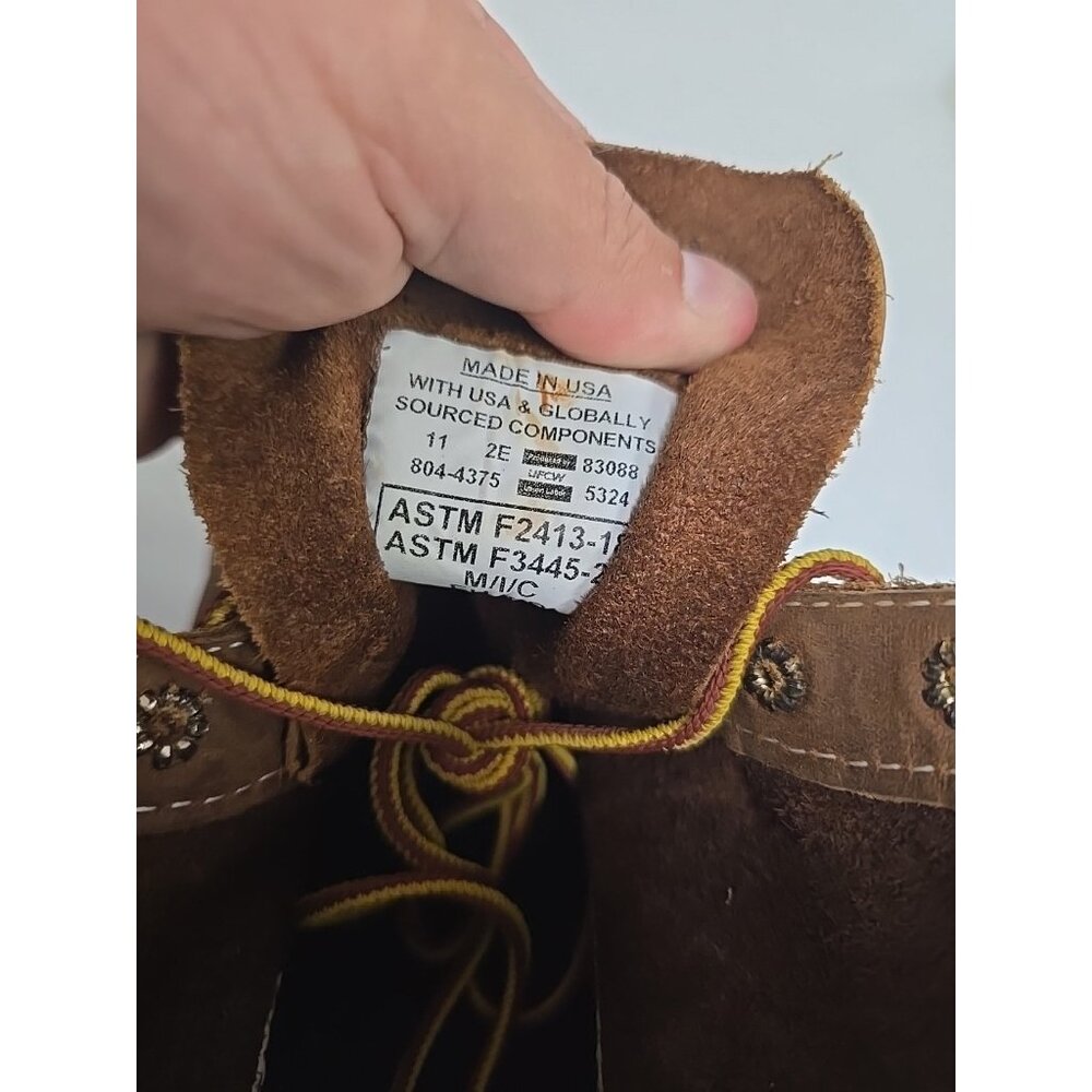 Thorogood Men's 6" Steel Toe 804-4375 (U.S.A.) Work Boot Brown Size 11 2E - Picture 7 of 8